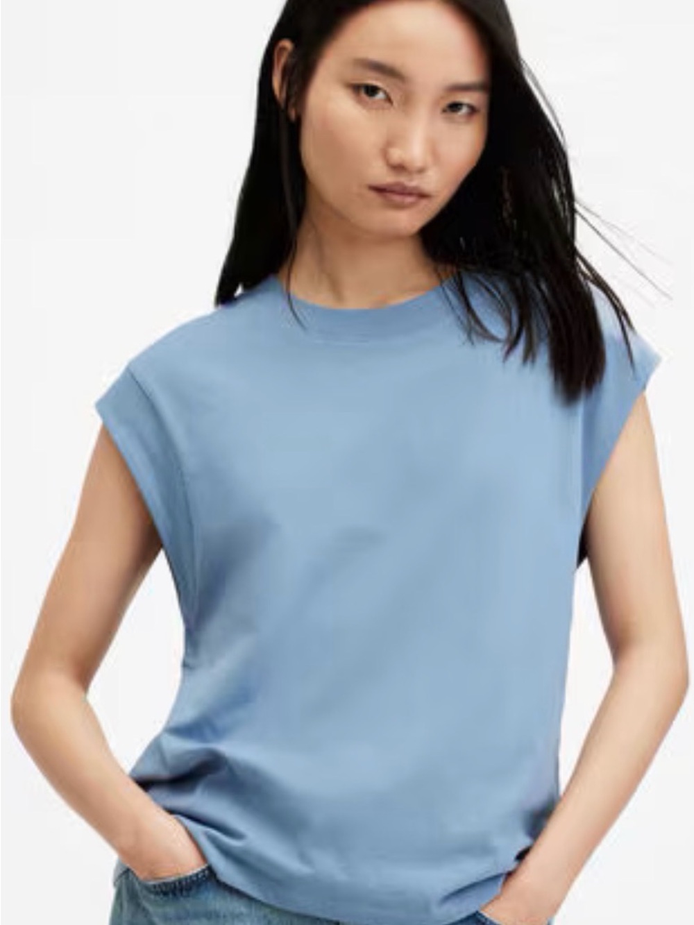 All Saints Esme Crew Neck Shoulder T Shirt Size Large‎